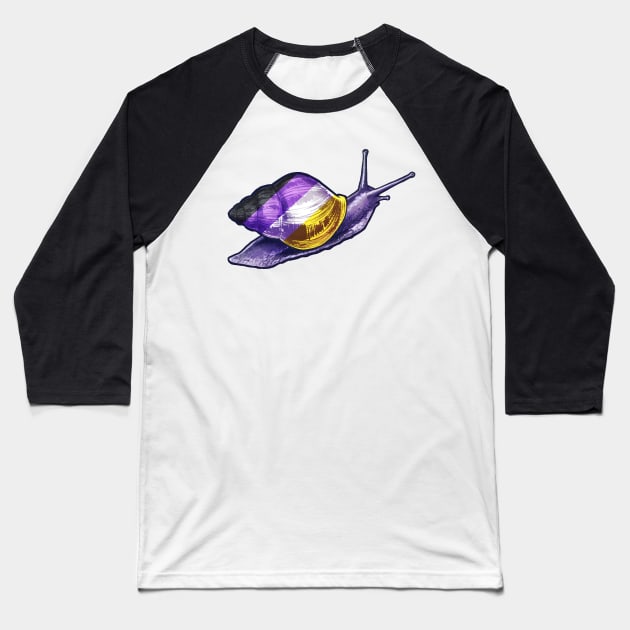 Nonbinary snail Baseball T-Shirt by Merdet